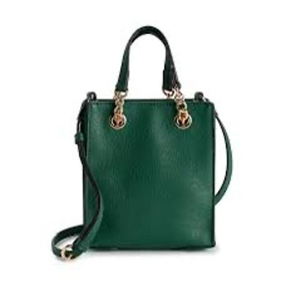 LC Lauren Conrad Kylie Green Mini Crossbody Bag Gold Chain Top Handle Purse - Picture 1 of 9